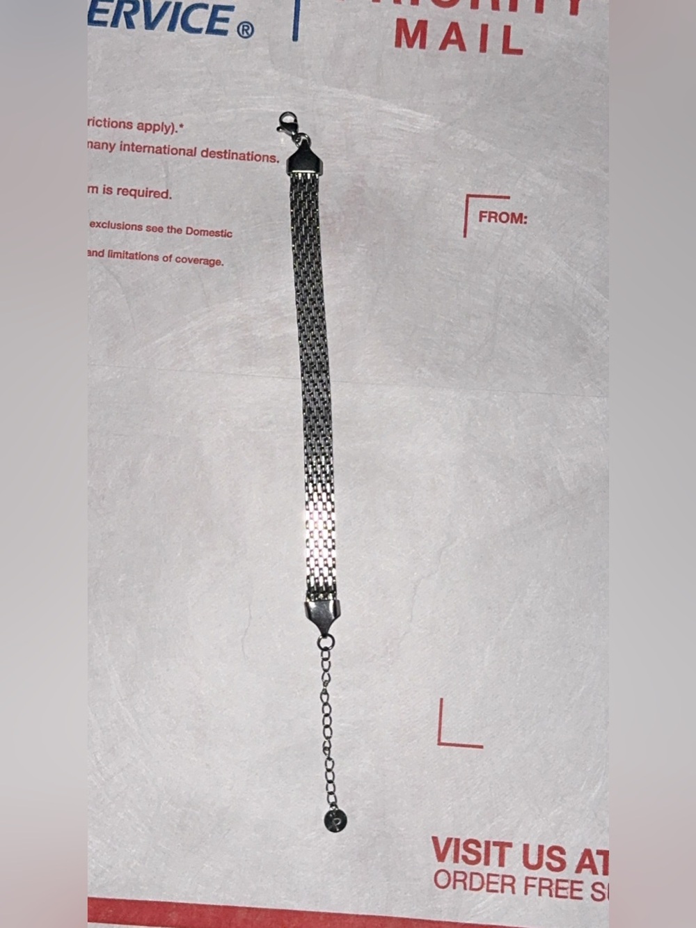 Silver Mesh Bracelet with Adjustable Chain